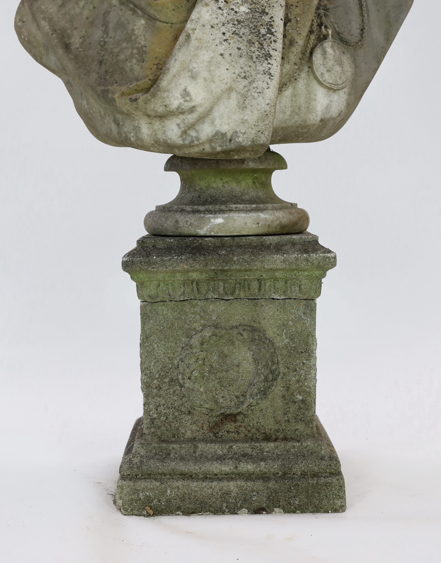 Henry Weekes RA (1807-1877) A Victorian white marble bust of a gentleman, signed and dated 1875, overall height 40cm bust width 60cm height 80cm